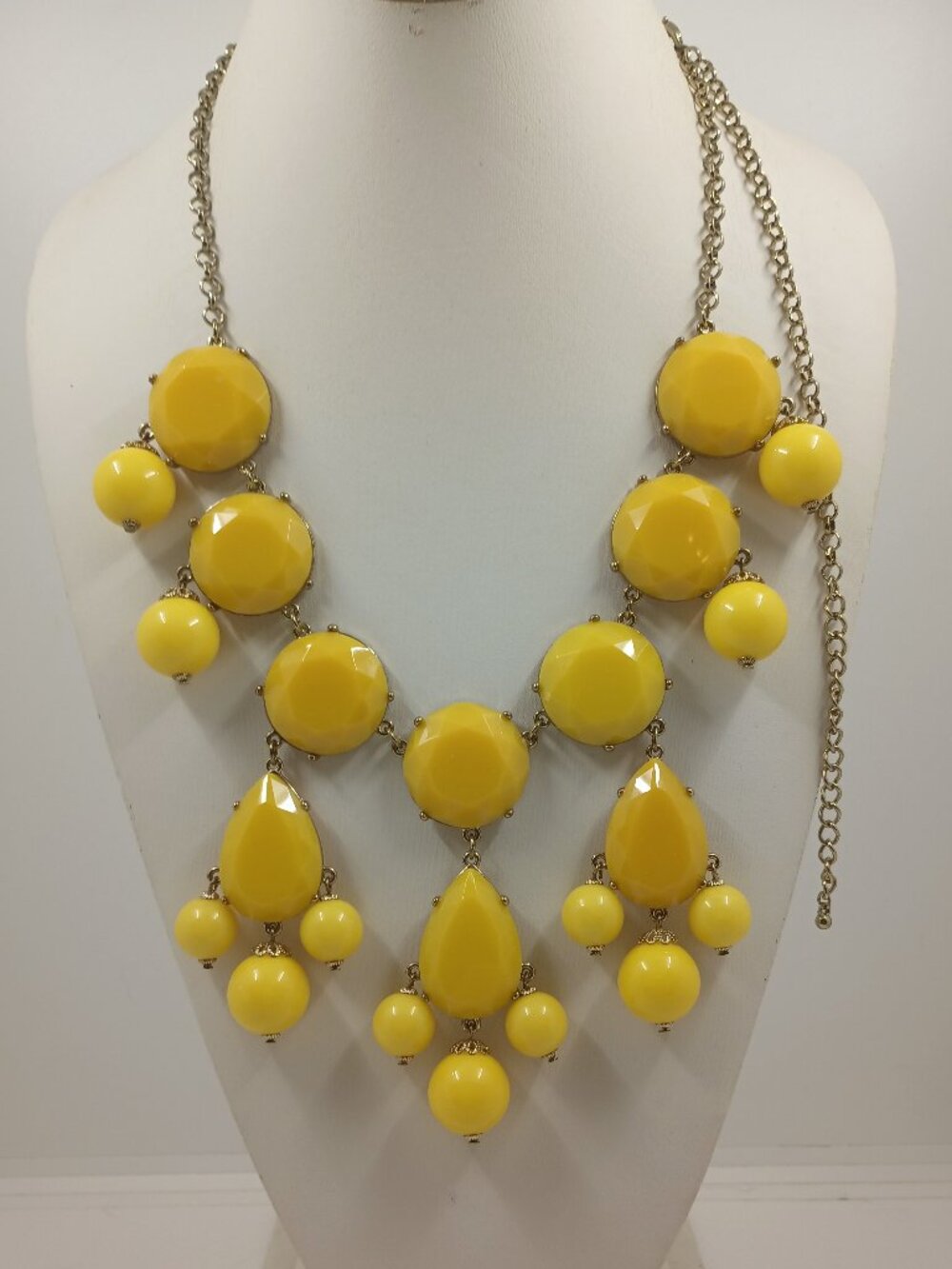 Bright Yellow Cabochons BIB Necklace.